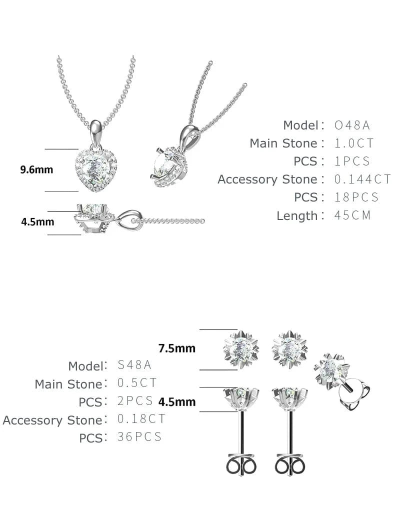 stud Earrings / 0.5 ct*2 ZHUANGYEE Luxury heart loose Round Cut 0.5 ct*2 moissanite 925 Sterling Silver 18k gold cc diamond Earrings for women Jewelry