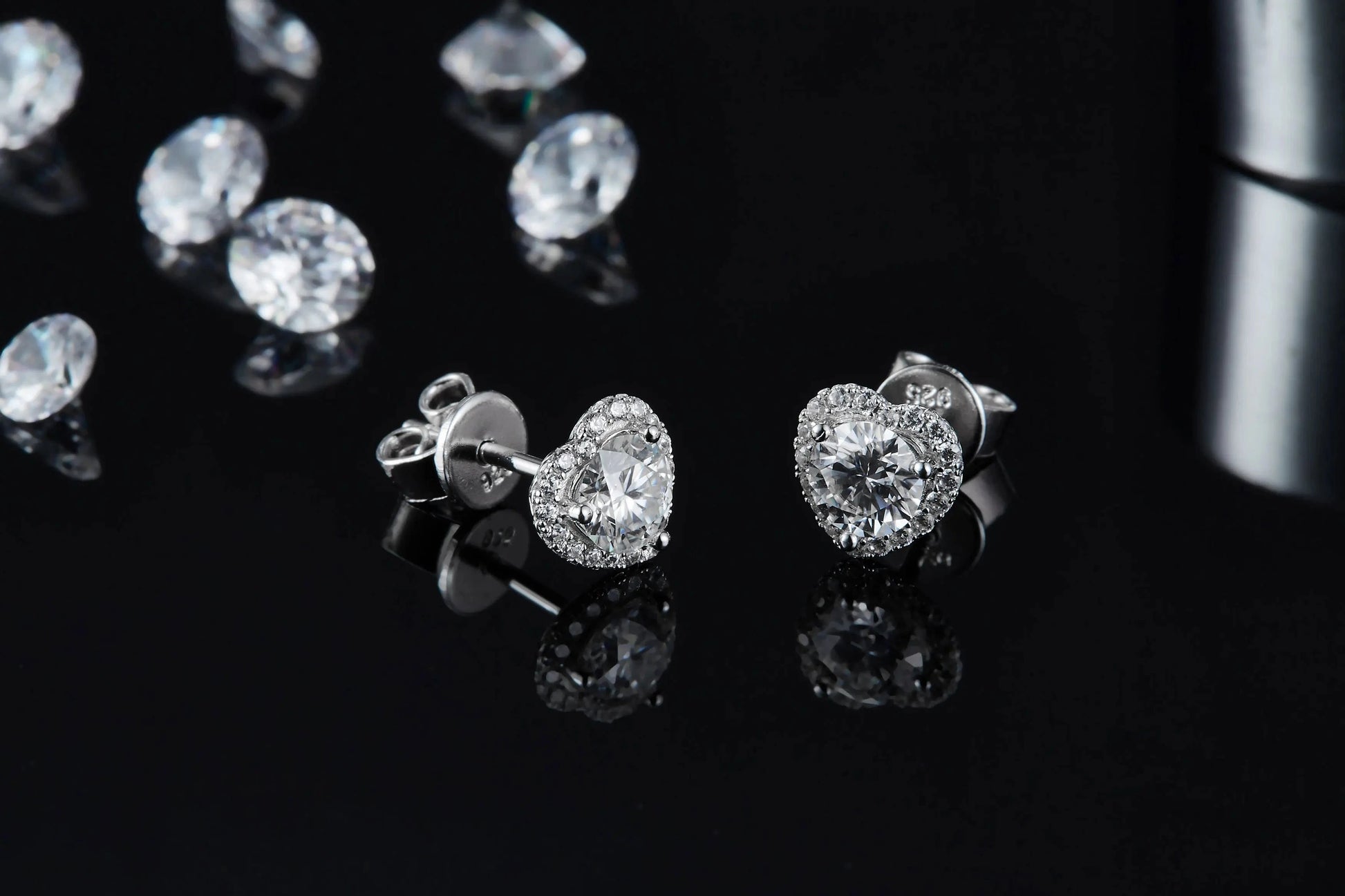 stud Earrings / 0.5 ct*2 ZHUANGYEE Luxury heart loose Round Cut 0.5 ct*2 moissanite 925 Sterling Silver 18k gold cc diamond Earrings for women Jewelry