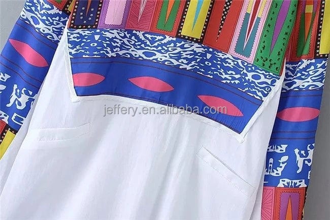 Stylish Ladies Women Print Career Long Sleeve Turndown Collar Top Blouse Shirts A893