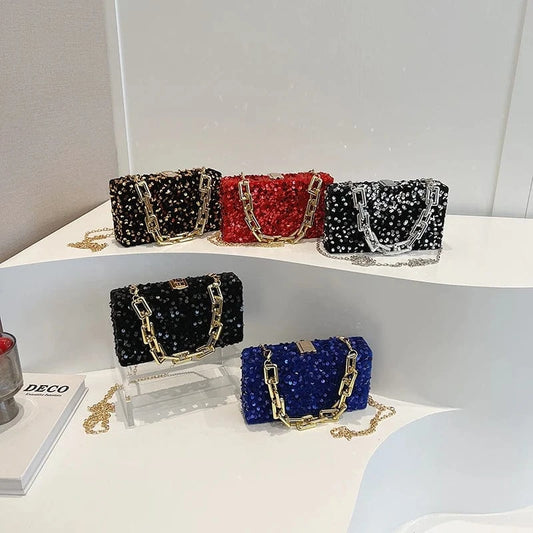 Stylish new handbags 2024 lady luxury sequined bags lady designed purses For Women