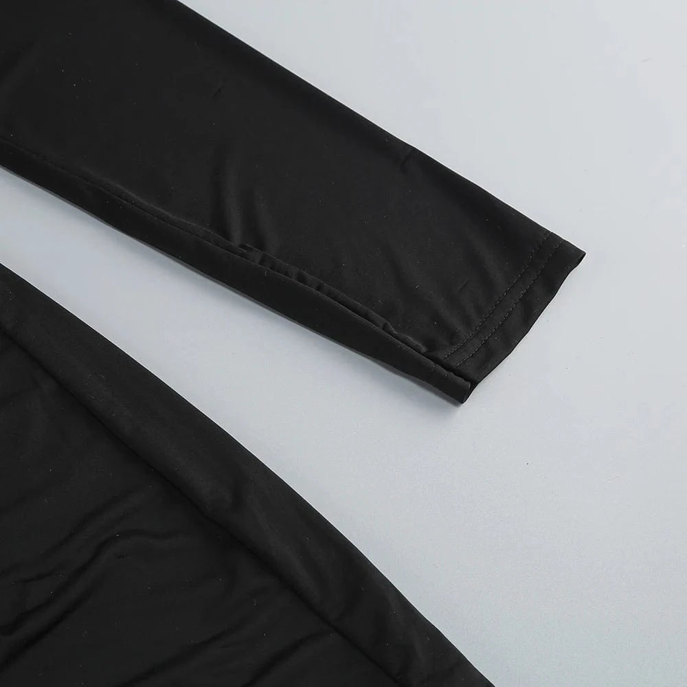 Stylish New Long-sleeved Black Mini Dress for Women Unique Asymmetric Ruched Fish Tail to the Ground Design Evening Party Dress