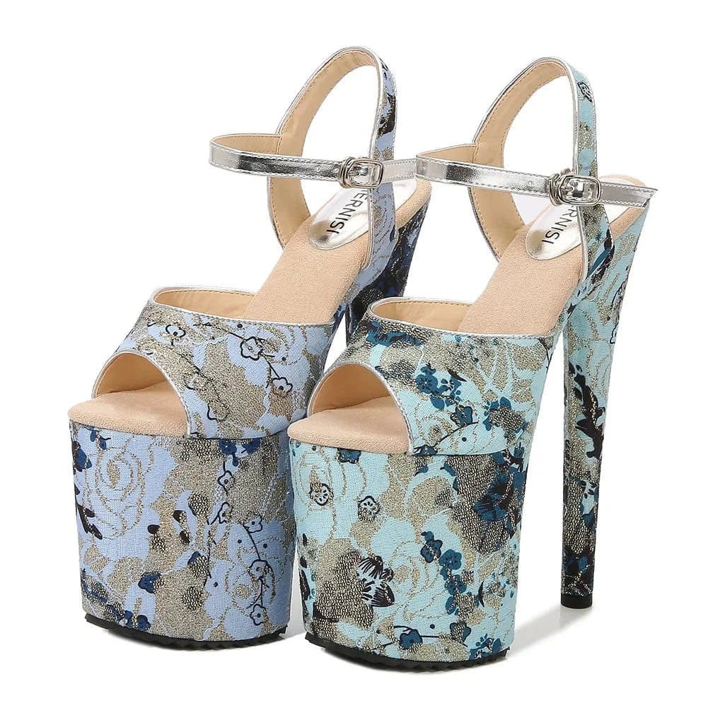 Stylish Summer Ladies Stripper Heels 20 CM High Heels Stilettos Sandals Sexy Platform Pole Dance Shoes Women