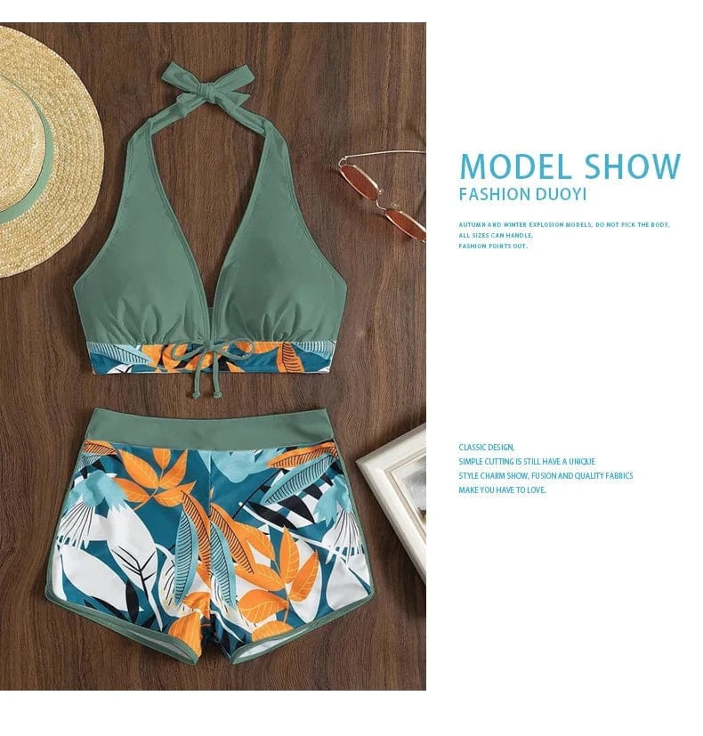 Summer 2023 Blue Sexy Tie Front Matching Bating Suit Extreme Bikini Swimwear Beachwear