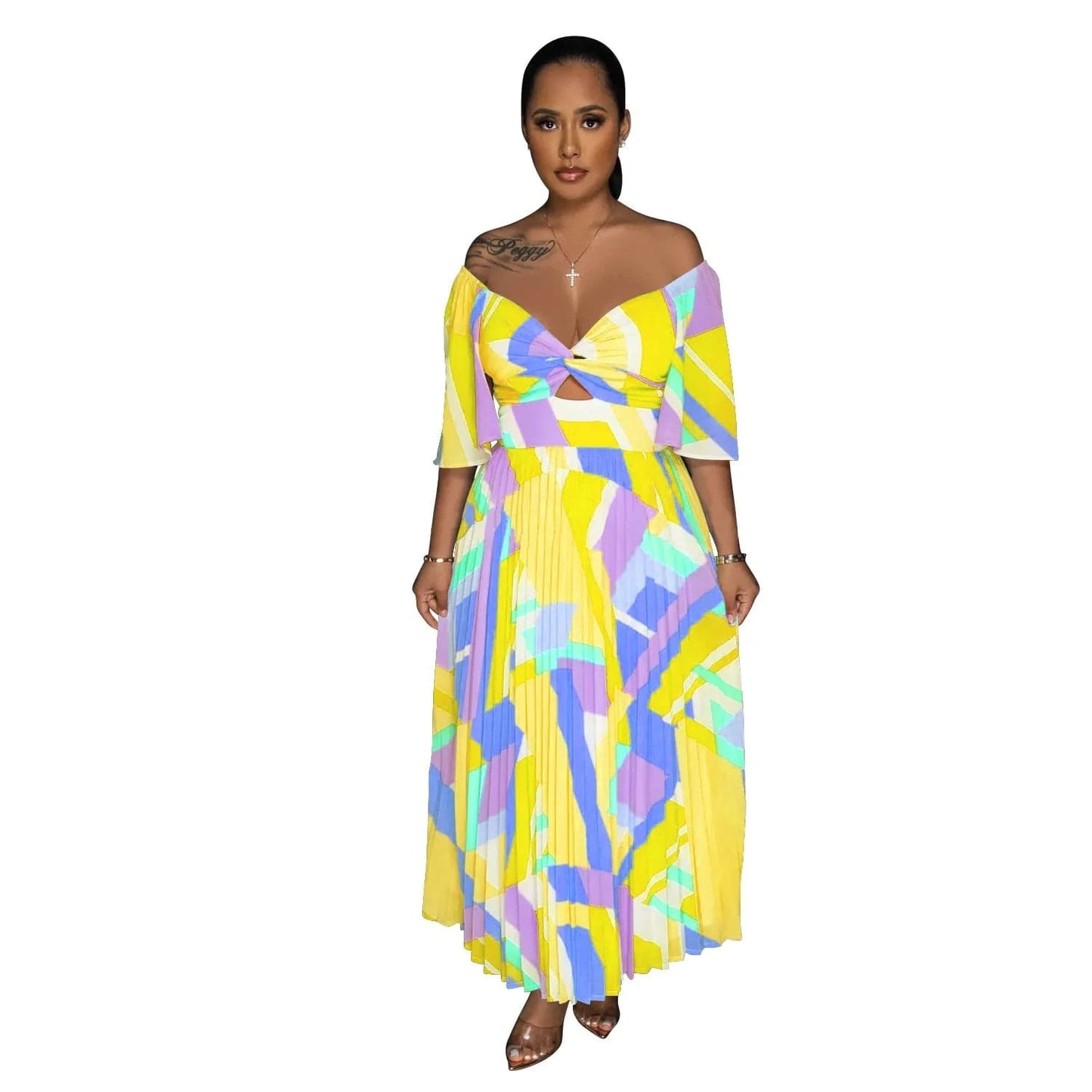 Summer 2024 Women S Clothing Sexy Spring Printed Mid-Rise Slim Low-Cut Casual Dresses