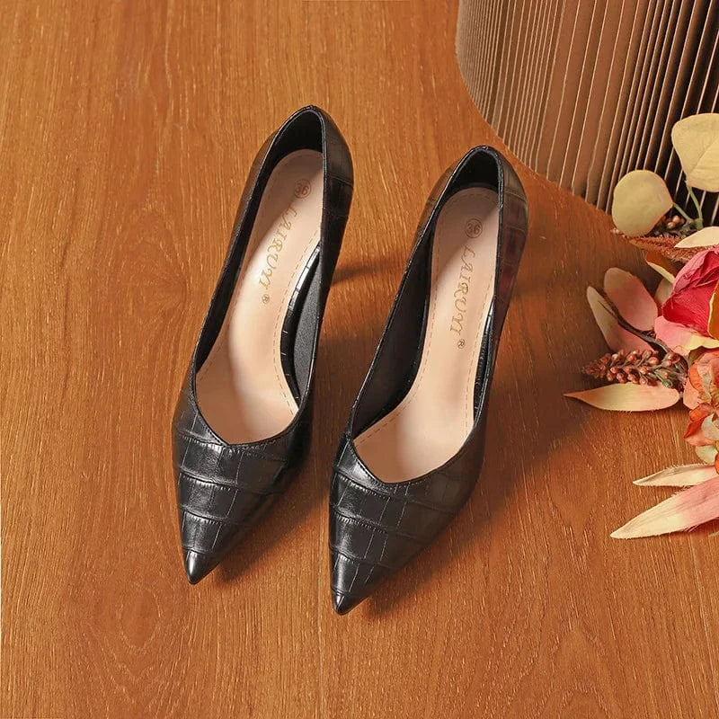 Summer Autumn Female High Heels Stilettos Women Shallow Pointed-toe Crocodile Pattern Sandals Office Ladies Dress Shoes