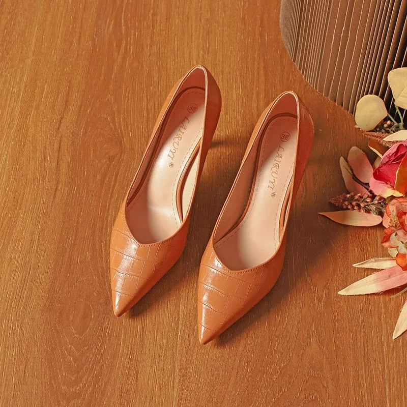 Summer Autumn Female High Heels Stilettos Women Shallow Pointed-toe Crocodile Pattern Sandals Office Ladies Dress Shoes