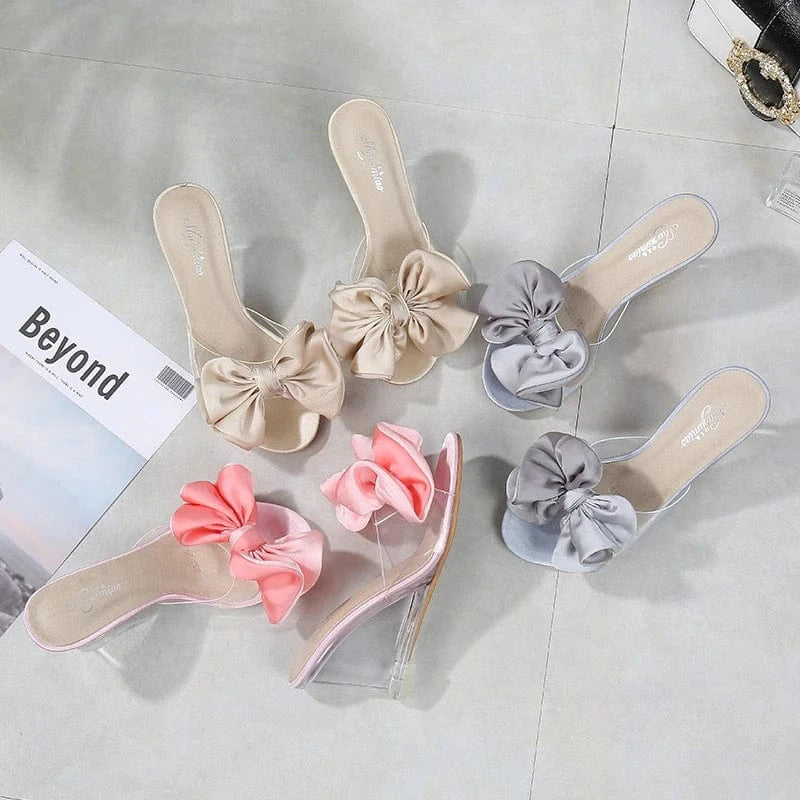 Summer Clear Jelly Shoes Ladies Custom Logo 8 CM High Heels Wedge Shoes Sandals Sexy Slipper for Women