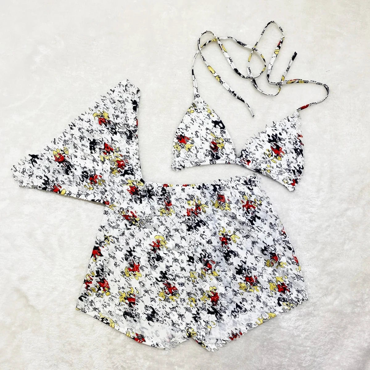 Summer Custom 3 Piece designer matching swimsuits for couples men beach shorts women thong bikini bra set