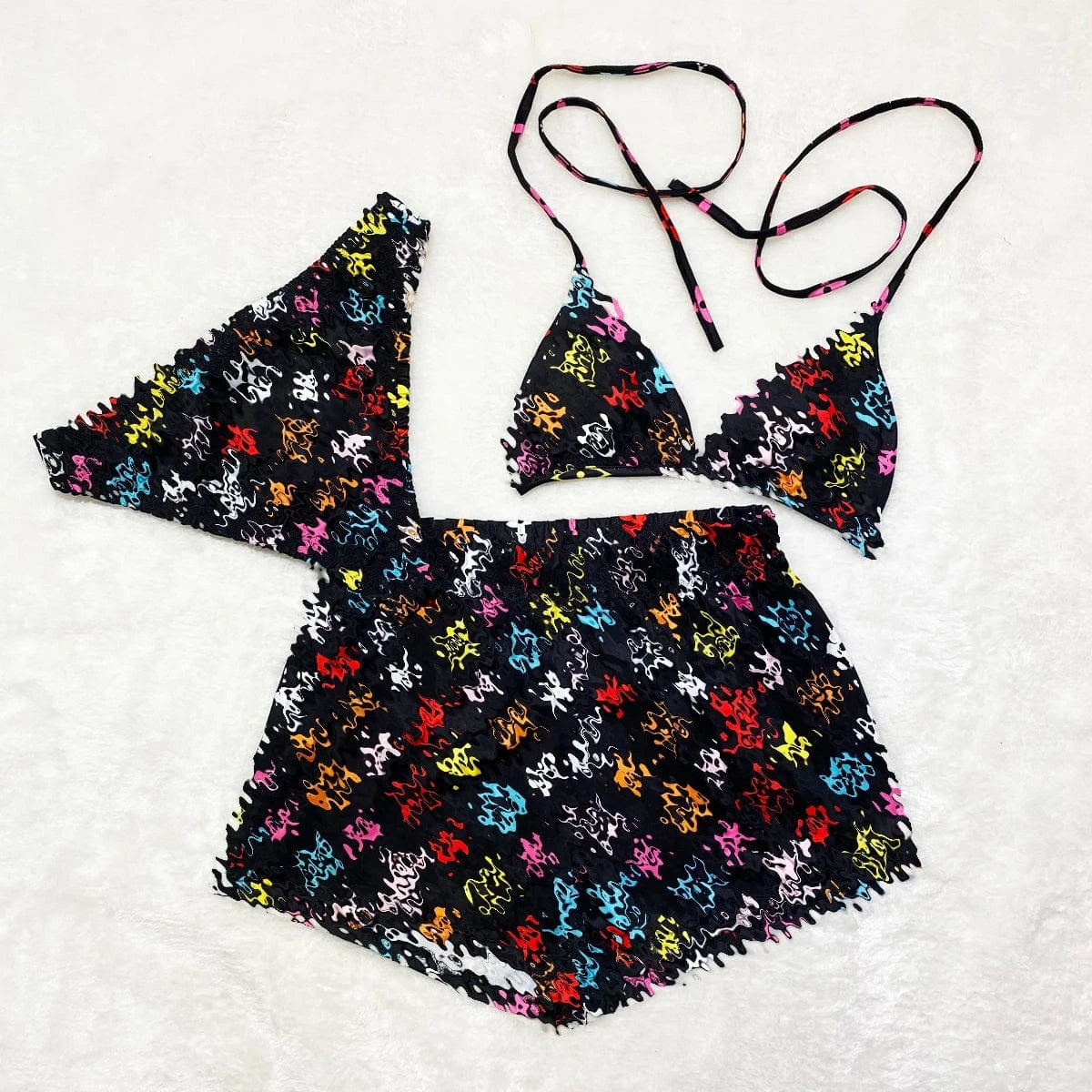 Summer Custom 3 Piece designer matching swimsuits for couples men beach shorts women thong bikini bra set