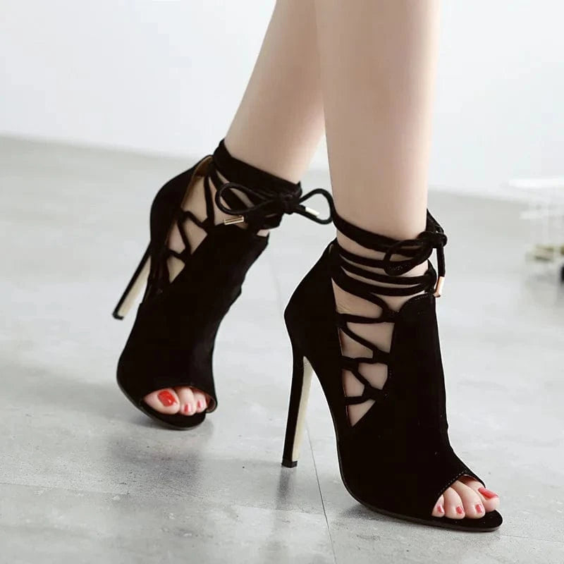 Summer Hot Classic Women Pumps Shoes Rome Mature Style Ladies High-heeled Shoes High Quality Female Shoes Open Toe