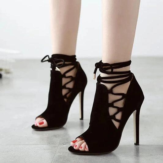 Summer Hot Classic Women Pumps Shoes Rome Mature Style Ladies High-heeled Shoes High Quality Female Shoes Open Toe