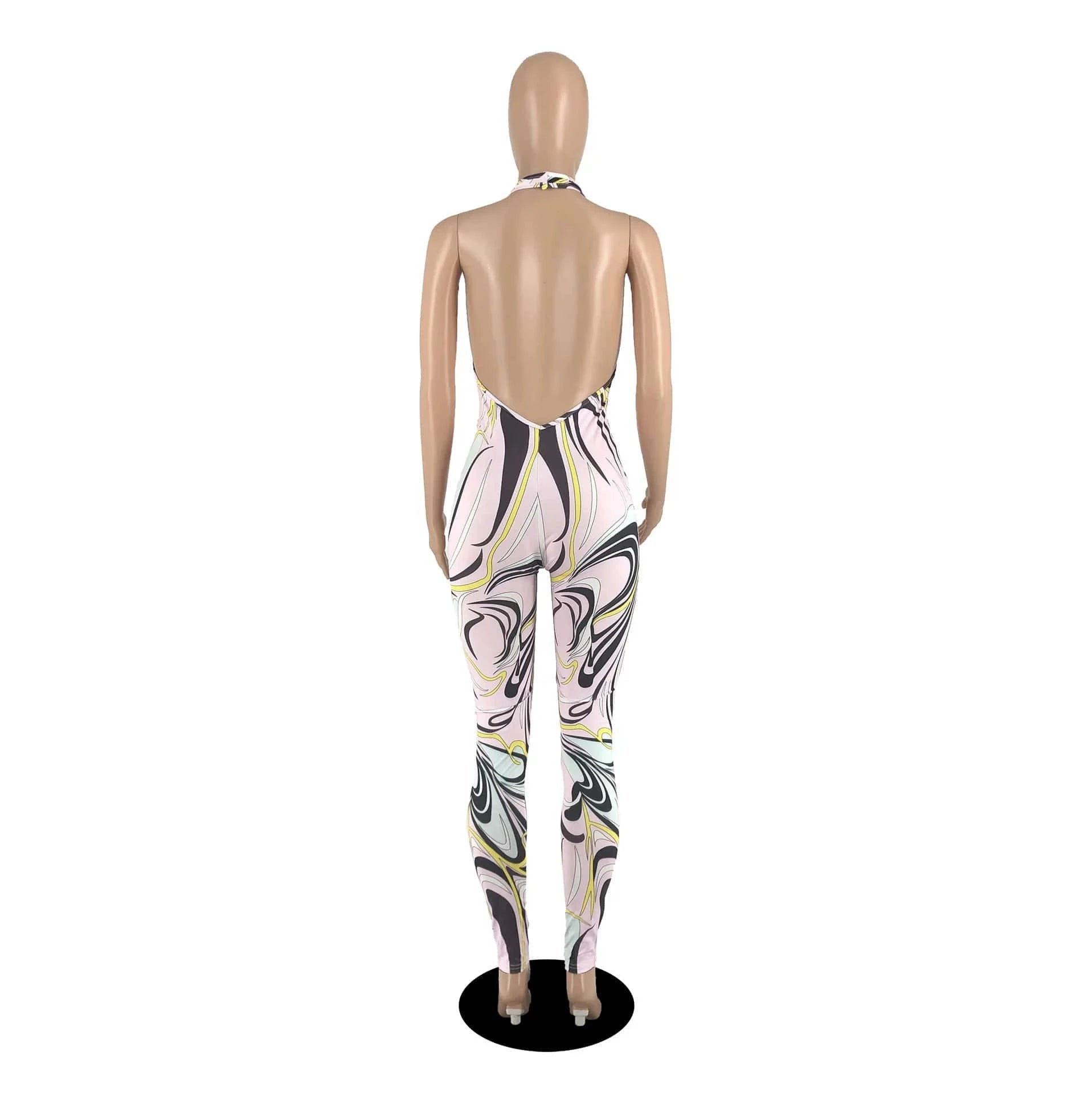 Summer Neck One Piece Jumpsuit for Woman Sleeveless Backless Halter Sexy Cami Jumpsuit Woman Outfit Pants Jumpsuit Women