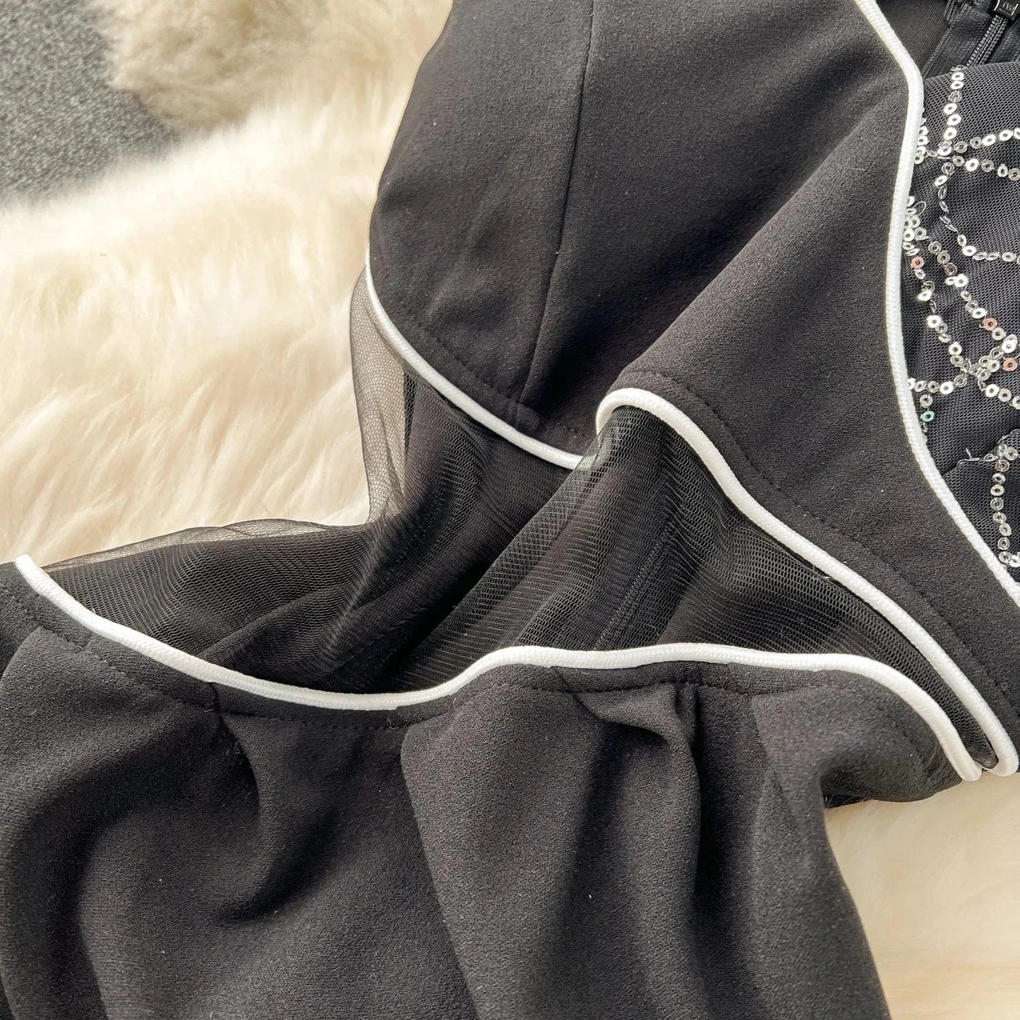 Summer New Elegant Dress Heavy Industry Beads Stitching Fashion Short Sleeve Dress Slimming Slit Sheath Sexy Dress