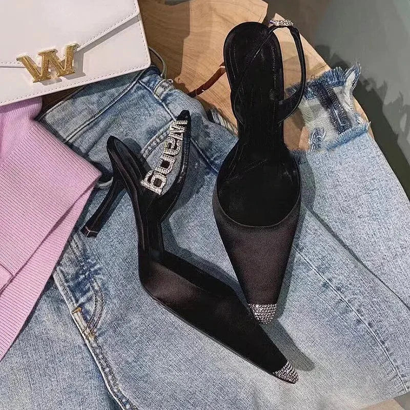 Summer new thin with female slippers foreign trade high heel women shoes sandals female women Letter root high heel shoes