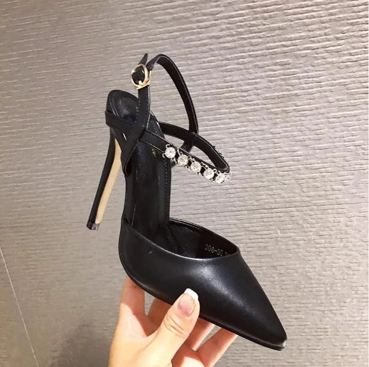 Summer new women's shoes Sexy diamond stiletto sandals pointed Toe sexy night club Ladies shoes high heels