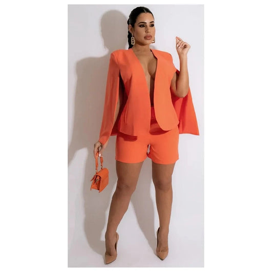summer outfit Cute solid color fashion summer outfits 2-piece shorts women set