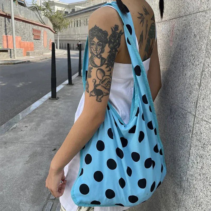 Summer Polka Dot Shoulder Bag Large Capacity Versatile Tote Bag Underarm Bag New Brand Women's Commuter Handbag Messenger Bag - SN Wigs & More