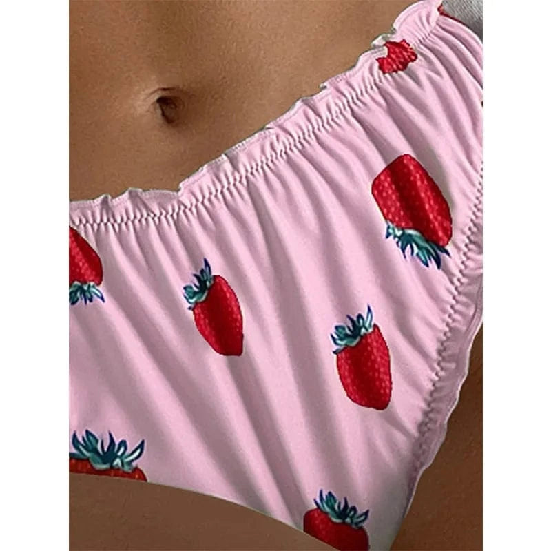 Summer Popular Print XXX TubeSexy Brazilian Micro Thong Bikini Swimwear Beachwear Sexy Friuit