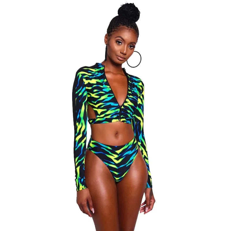 Summer Sexy Active Two-Piece Long Sleeve Swimsuits Beachwear Cover Up For Women 2023