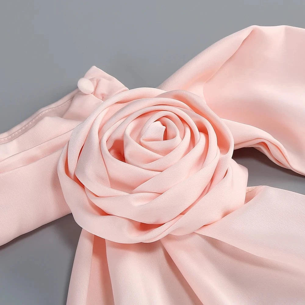 Summer Sexy Women's Red Flower Halter Off Shoulder Satin Backless Fashion Evening Long Dress Light luxury Wedding Party Dress