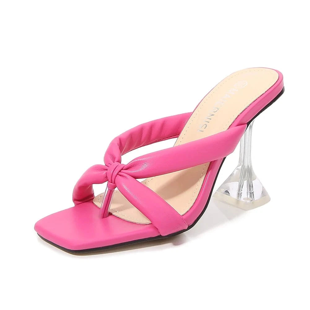 Summer Spike Heel Sandals Ladies 9 CM High Heels Big Size Shoes Women Anti-slip Girls Sandals Flip-flops Slippers