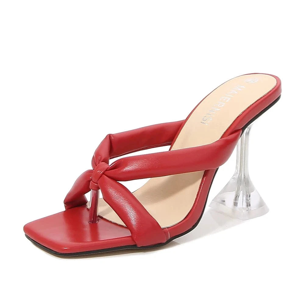 Summer Spike Heel Sandals Ladies 9 CM High Heels Big Size Shoes Women Anti-slip Girls Sandals Flip-flops Slippers