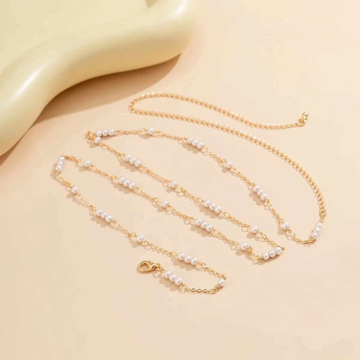 Summer Temperament Pearl Waist Chains Simple Gold Silver Waist Chain Women Short Skirt Sexy Body Jewelry Chain
