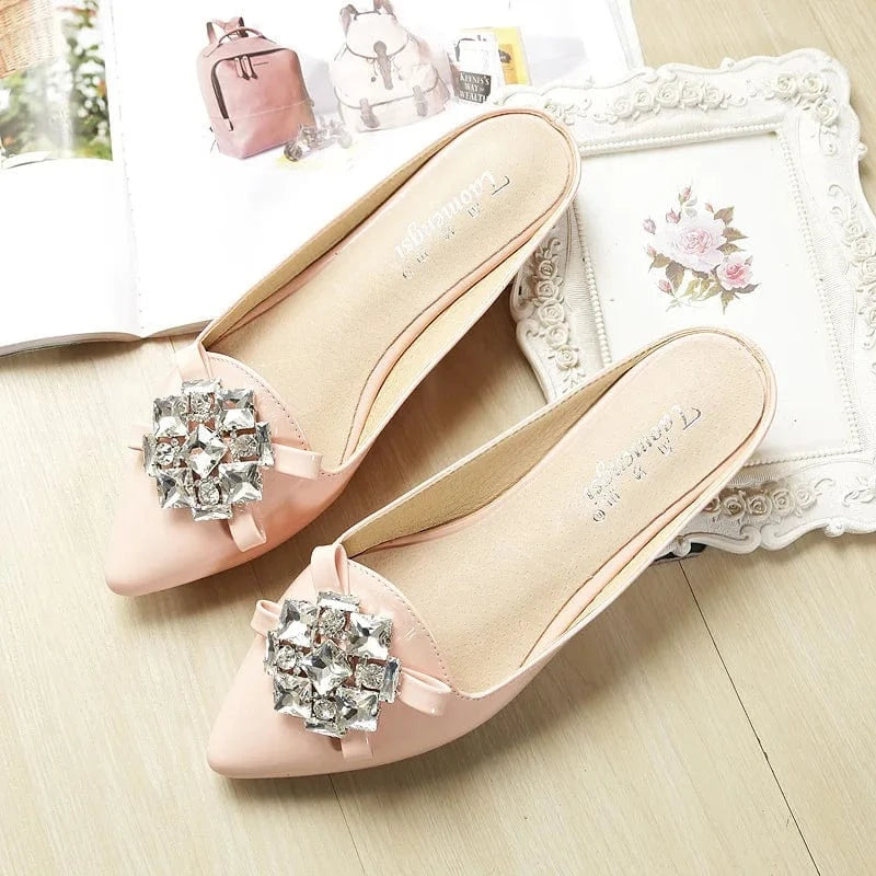 Summer Wrap-toe Sandal Women Point Toe Bowknot Buckle Sandal Slippers Ladies Outside Office Large Size Flat Sandals
