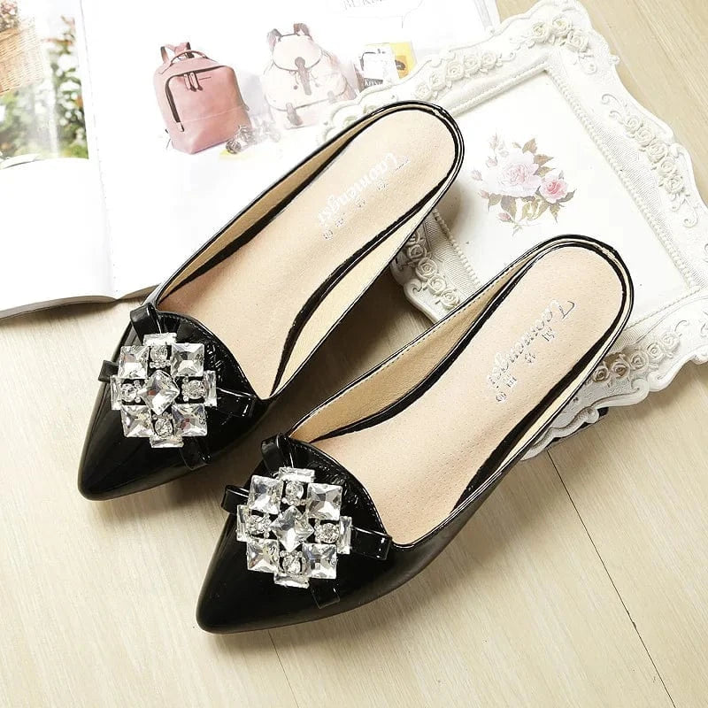 Summer Wrap-toe Sandal Women Point Toe Bowknot Buckle Sandal Slippers Ladies Outside Office Large Size Flat Sandals