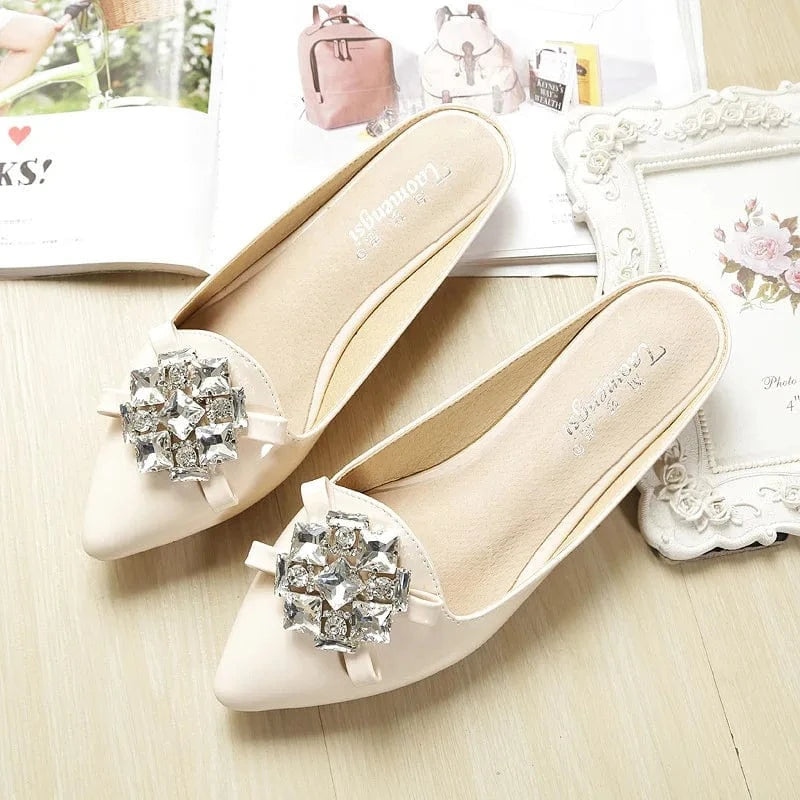 Summer Wrap-toe Sandal Women Point Toe Bowknot Buckle Sandal Slippers Ladies Outside Office Large Size Flat Sandals