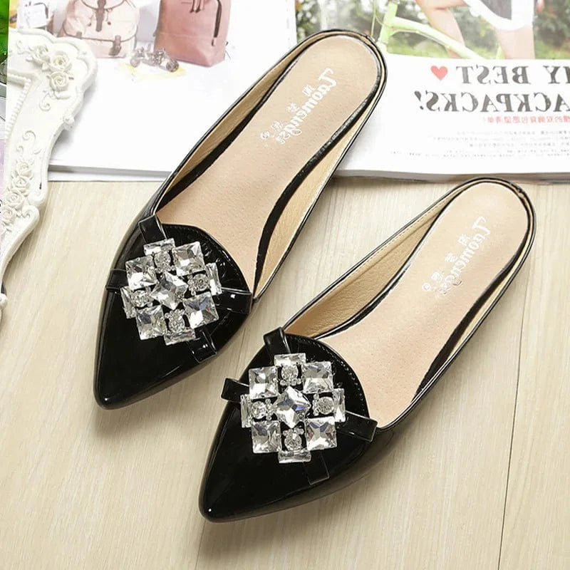 Summer Wrap-toe Sandal Women Point Toe Bowknot Buckle Sandal Slippers Ladies Outside Office Large Size Flat Sandals