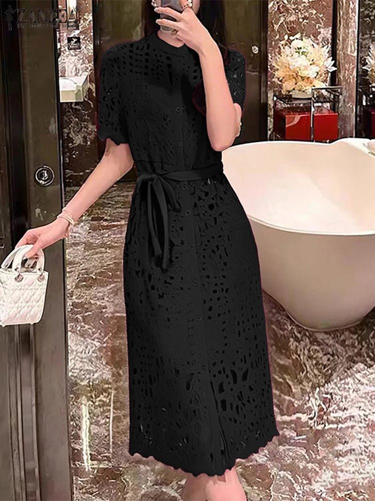 Sundress With Lace - Up Bodice - Vintage A - Line Style - SN Wigs & More