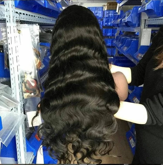 Sunlight Malaysian 100% Human Hair Body Wave Large 13x4Lace Front adjustable Wig, virgin body wave  burmese hair black wigs