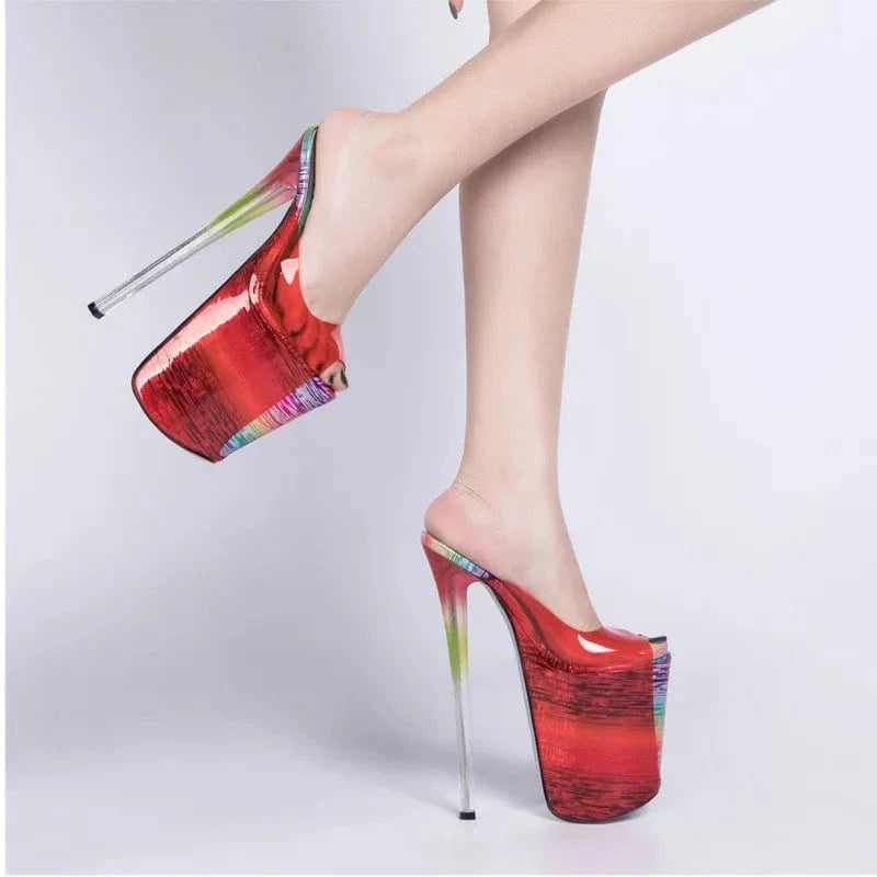 Super High Women Sandals 2023 Stilettos Women Shoes Zapatos De Mujer Colorful Stripper Dance Wear Slippers Heeled Sandals