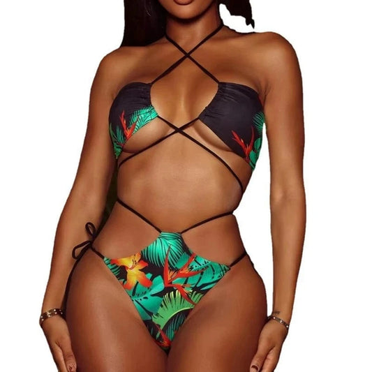 Super Sexy Bikini Micro Swimwear Women Strings Swimsuit Brazilian Biquini Bandage Crisscross Bathing Suit 2024 Mini Thong Bikini