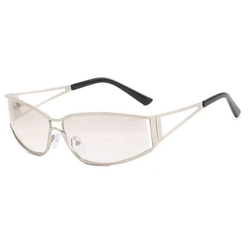 Superhot Eyewear 11809 Fashion 2024 Y2K Women Metal Rectangle Goggles Shield Sunglasses