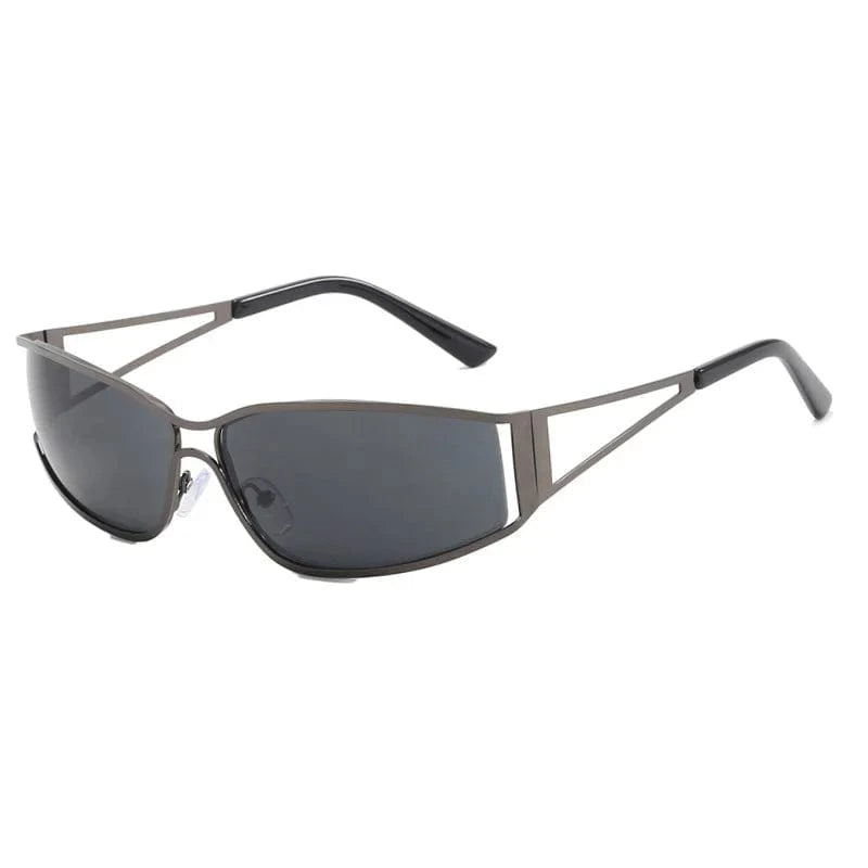 Superhot Eyewear 11809 Fashion 2024 Y2K Women Metal Rectangle Goggles Shield Sunglasses