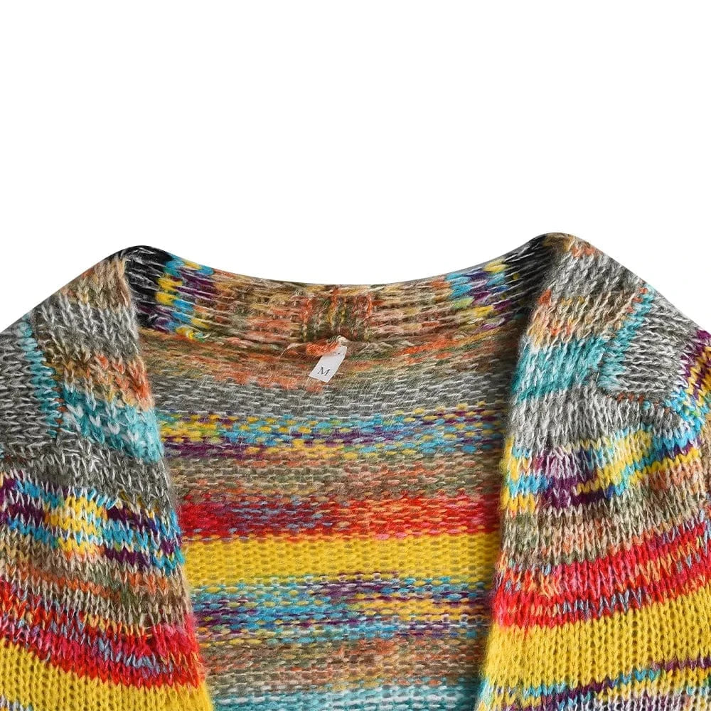 Sweater Knitted Cardigan Thin Loose Jacket  For Women Casual Y2k Crop Clothes Elegant Female Clothing Fashion Top