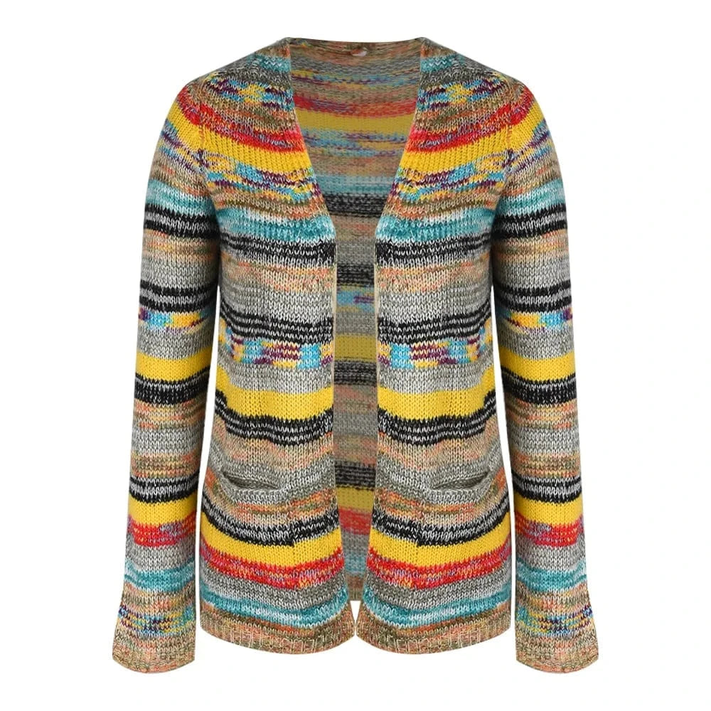 Sweater Knitted Cardigan Thin Loose Jacket  For Women Casual Y2k Crop Clothes Elegant Female Clothing Fashion Top