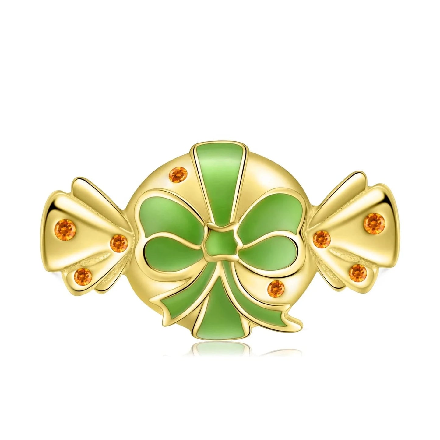 Sweets Candy Pendant for Necklace Authentic 925 Sterling Silver Gold Bow Necklaces Jewelry for Women Girl Christmas Gift Fashion