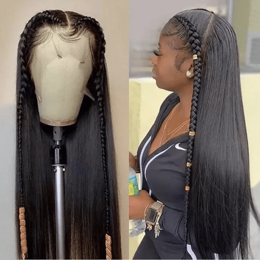 Swiss Lace Frontal Straight Wig 100% Cuticle Aligned Human Hair Lace Front Wig Natural Color Raw Unprocessed Brazilian Long