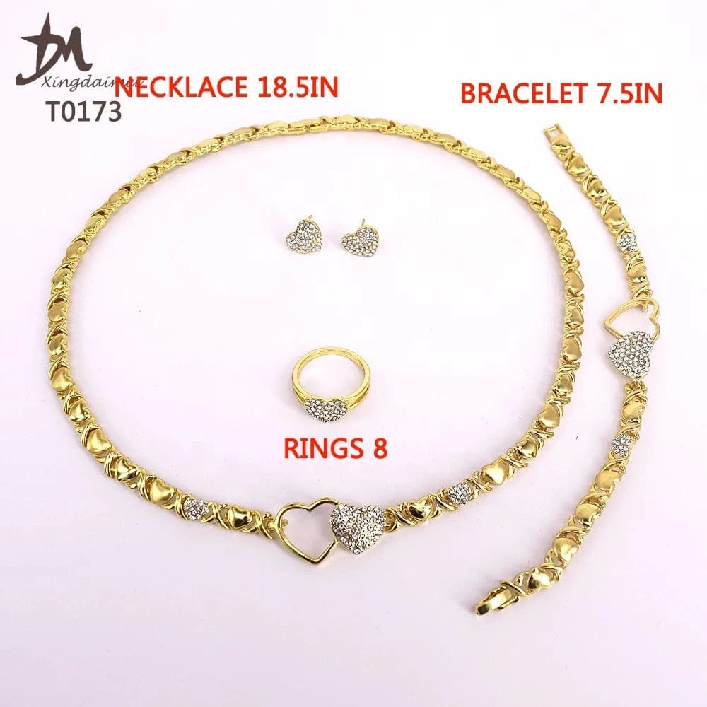 T0173 african High quality 14k gold XOXO plating jewelry set