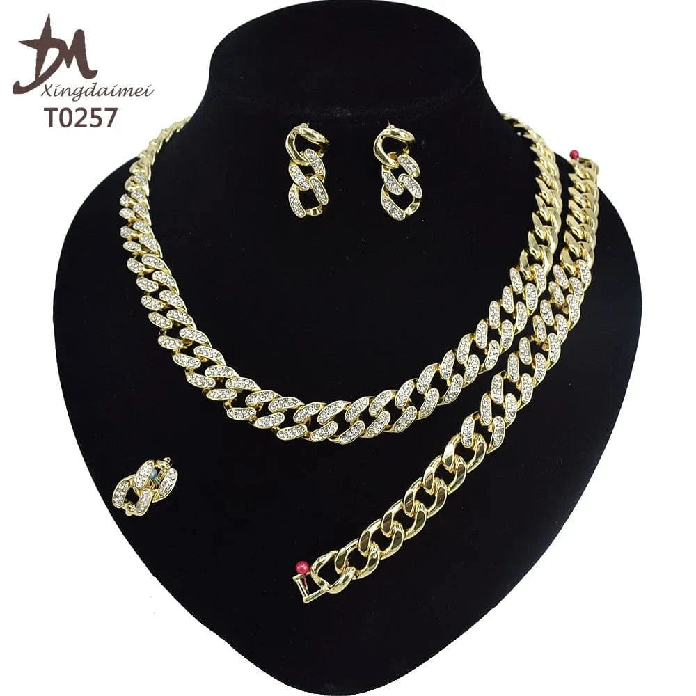 T0173 african High quality 14k gold XOXO plating jewelry set