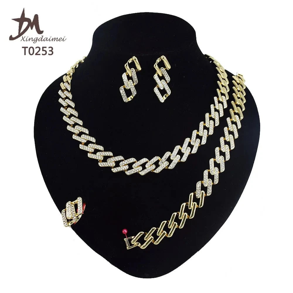 T0173 african High quality 14k gold XOXO plating jewelry set
