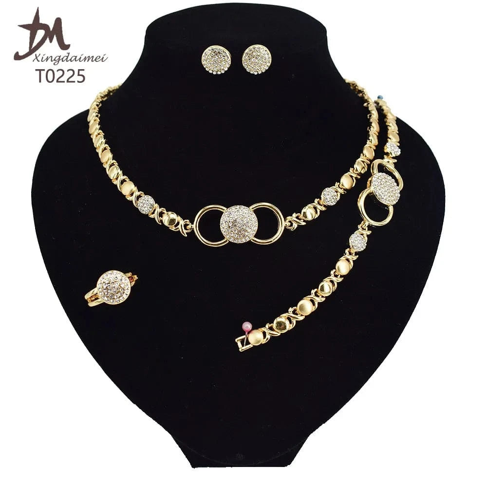 T0173 african High quality 14k gold XOXO plating jewelry set