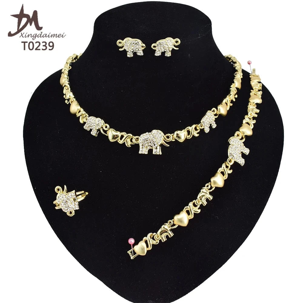 T0173 african High quality 14k gold XOXO plating jewelry set