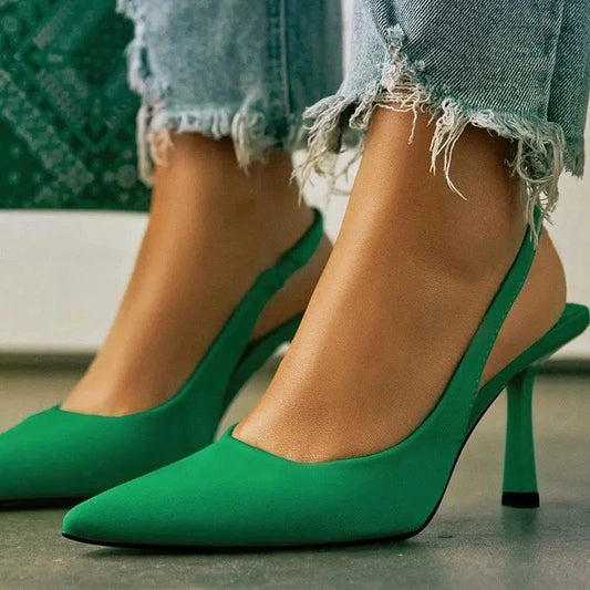 Tacones Altos Fashion Chinese Slingback Sexy Pumps Latest Shoes Ladies Heel