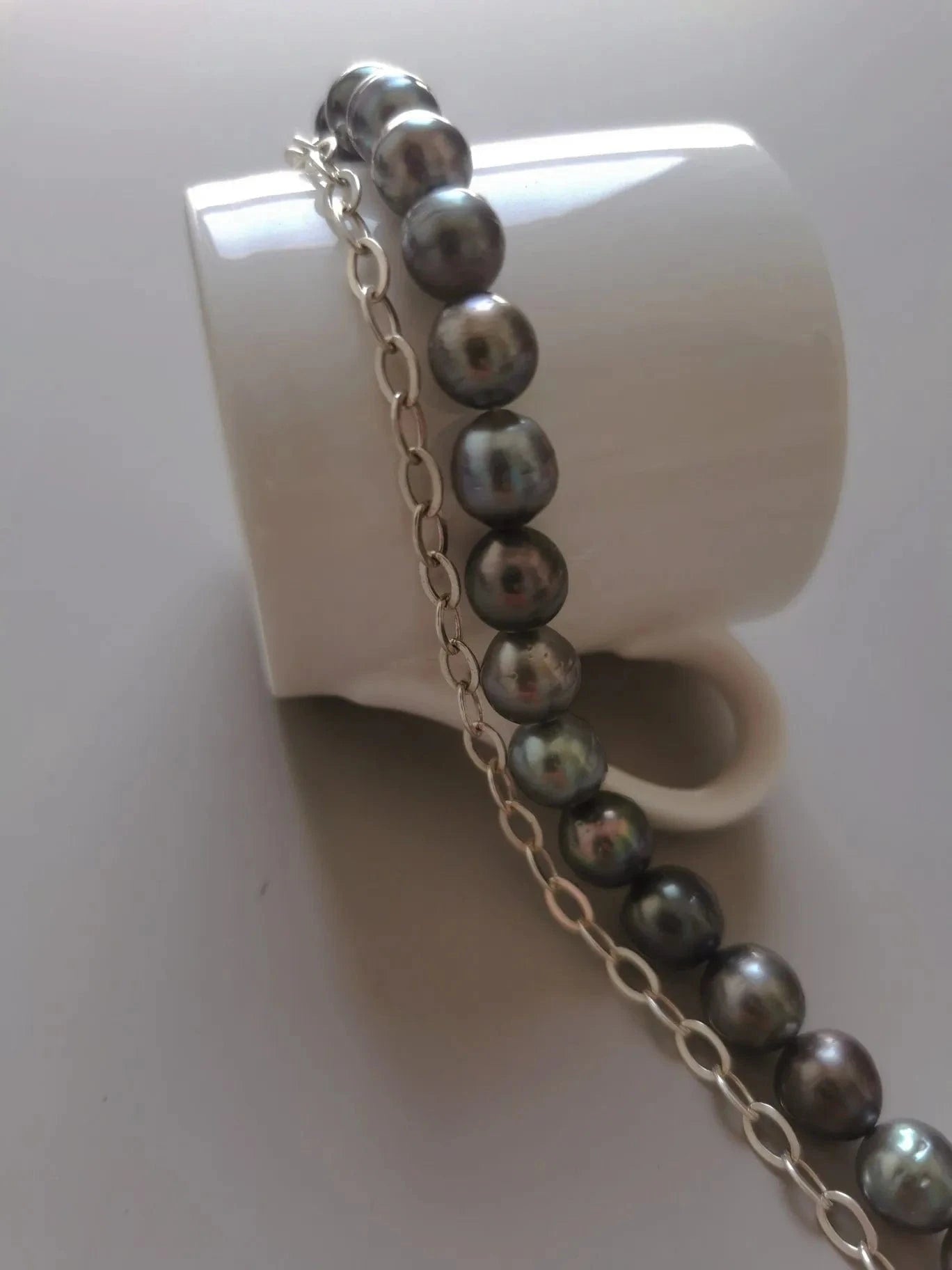 Tahitian black pearl necklace wholesale ladies baroque pearl necklace earring sterling silver 925 pearl jewelry necklace