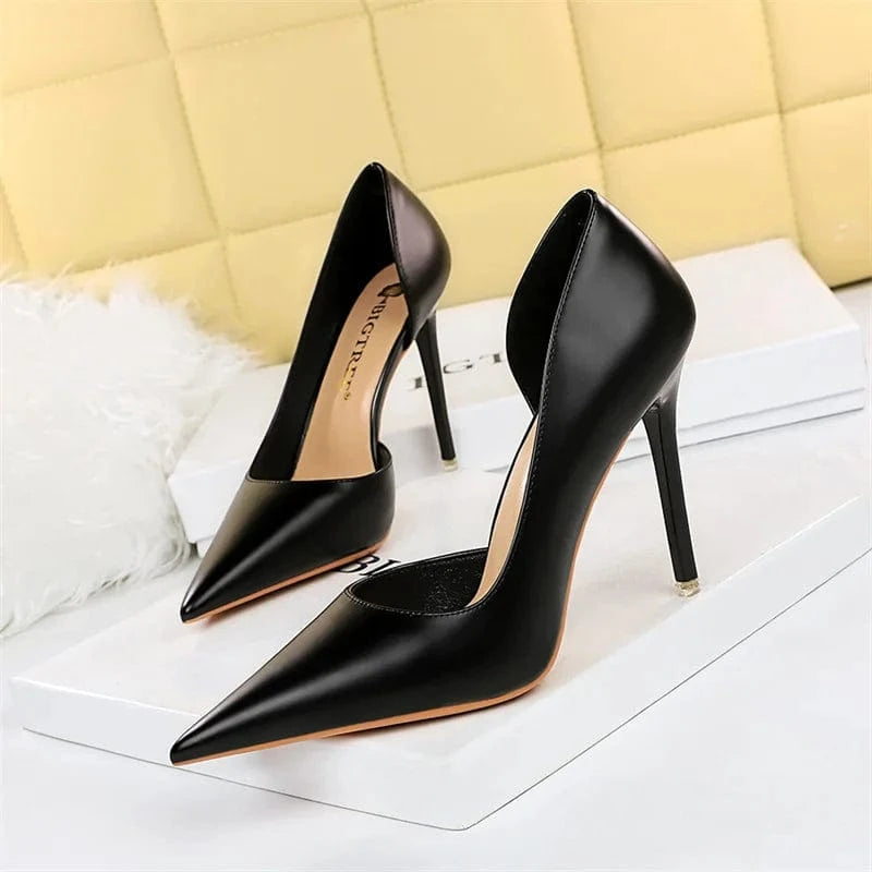 Talon Tacones Zapatos Ayakkab Fashion Shoes Stiletto Pumps Patent Leather Hollow Women High Heels