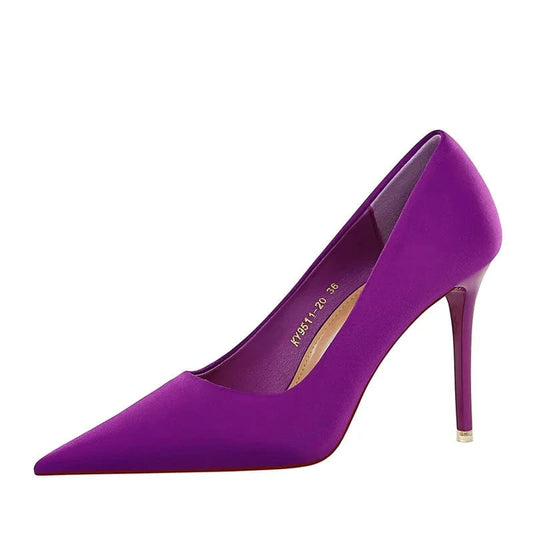 Talon Tacones Zapatos Ayakkab Fashion Shoes Stiletto Pumps Satin 34-43 Size Hollow Women High Heels